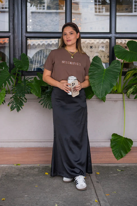 CAMISETA LARGA BORDADA MAGNIFICA REF 013546