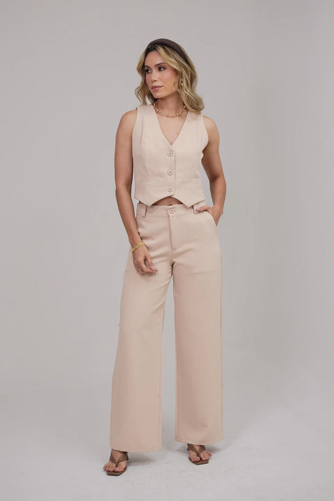 SET DE PANTALÓN Y CHALECO CON RIBETES REF 1410