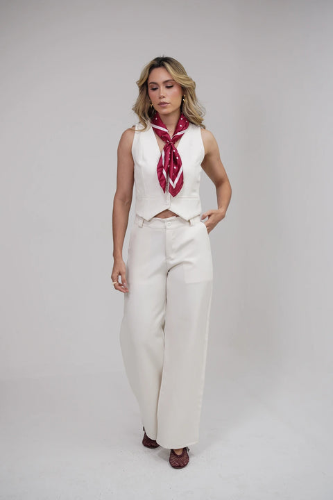 SET DE PANTALÓN Y CHALECO CON RIBETES REF 1410