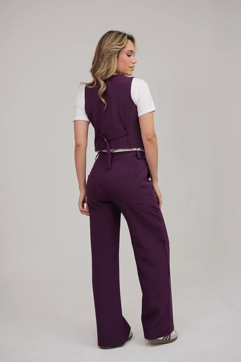 SET DE PANTALÓN Y CHALECO CON RIBETES REF 1410