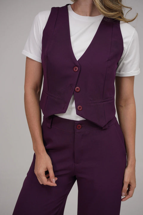 SET DE PANTALÓN Y CHALECO CON RIBETES REF 1410