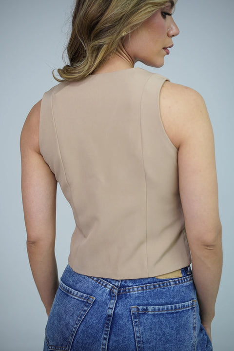 CHALECO CON BOTONES LUJOSOS DE FLORES REF 03115