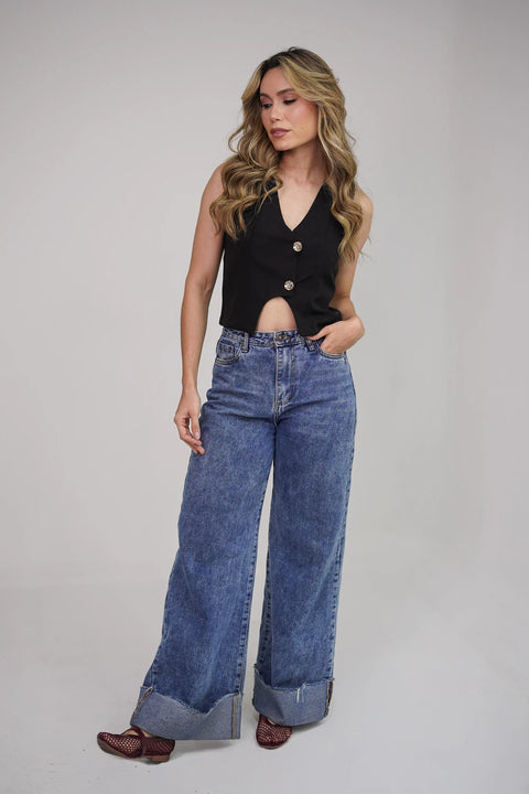 CHALECO CON BOTONES LUJOSOS DE FLORES REF 03115