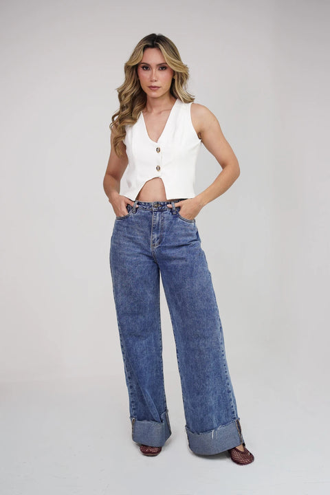 CHALECO CON BOTONES LUJOSOS DE FLORES REF 03115