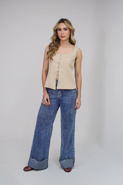 CHALECO DE TIRAS CON BOTONES REF 0317