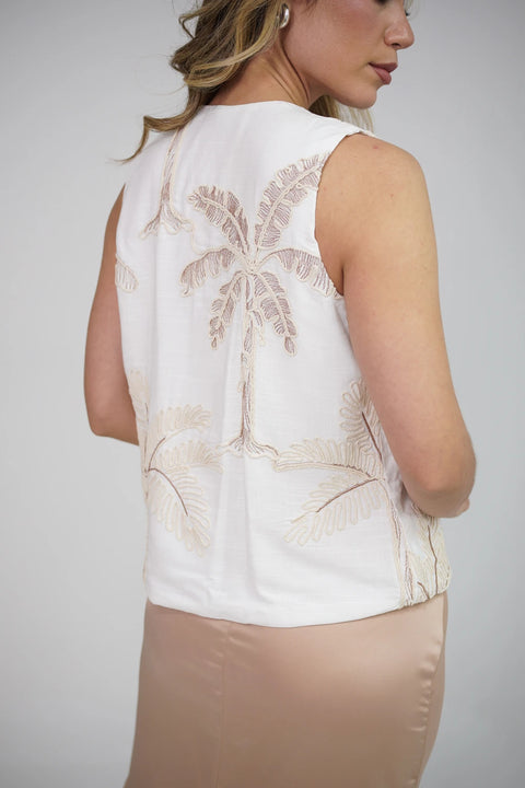 CHALECO BORDADO DE PALMAS REF 0322