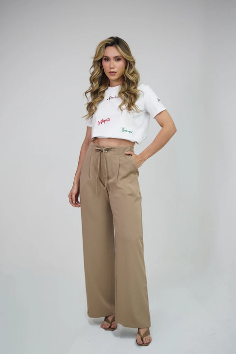 PANTALÓN PLIEGUES CORDÓN BOTA RECTA REF 0427