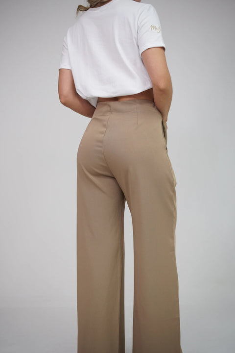 PANTALÓN PLIEGUES CORDÓN BOTA RECTA REF 0427