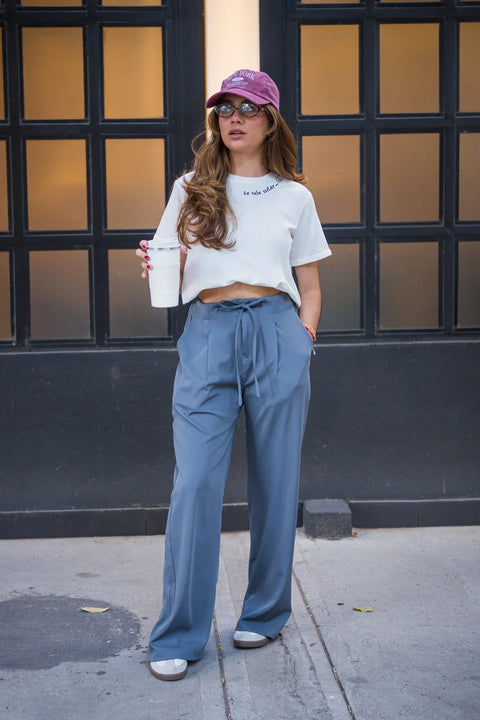 CAMISETA LARGA BORDADA RAINBOW VIBES REF 013545