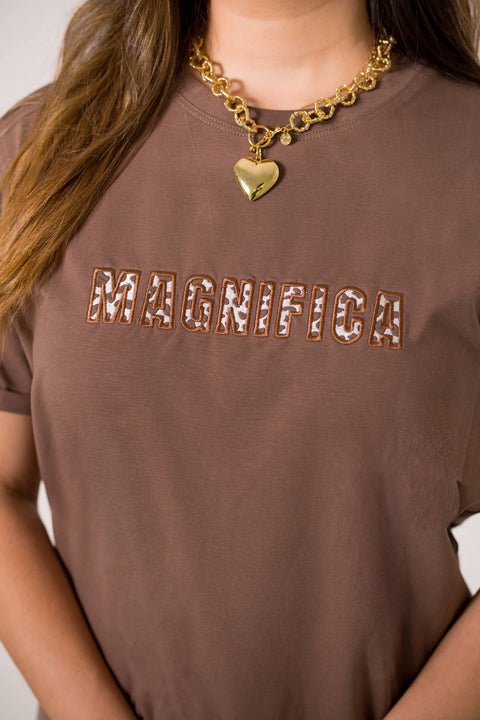 CAMISETA LARGA BORDADA MAGNIFICA REF 013546