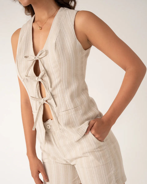 SET DE SHORT Y CHALECO MOÑOS CON RAYAS