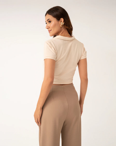 PANTALÓN PLIEGUES CORDÓN BOTA RECTA REF 0427