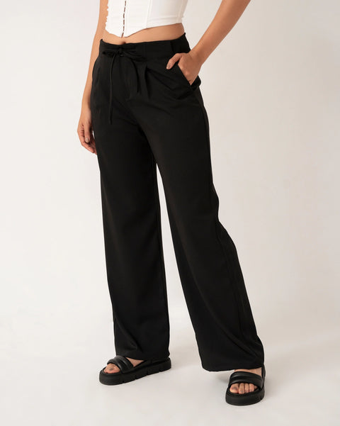 PANTALÓN PLIEGUES CORDÓN BOTA RECTA REF 0427