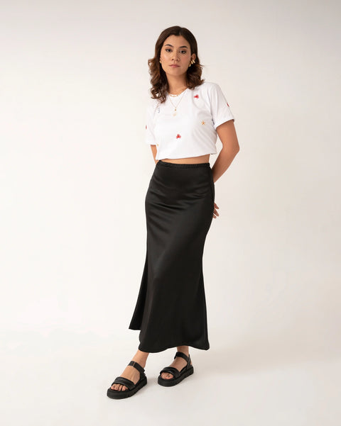 FALDA MIDI EN SEDA REF 0703
