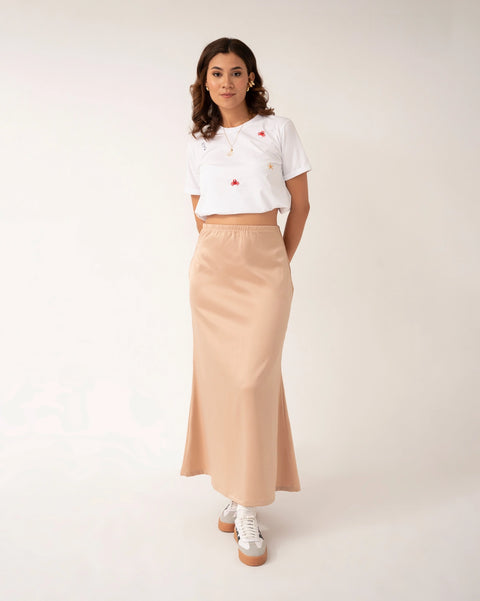 FALDA MIDI EN SEDA REF 0703