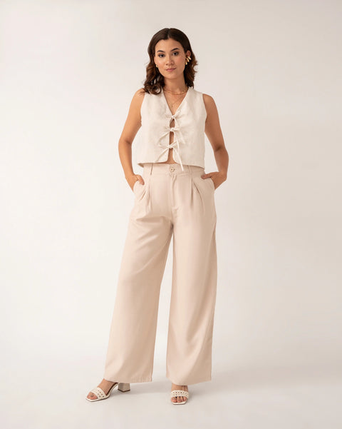 PANTALÓN PLIEGUES BOTA ANCHA REF 0425