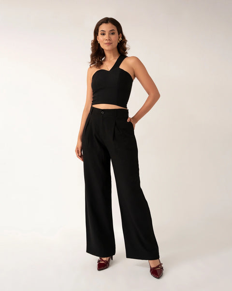 PANTALÓN PLIEGUES BOTA ANCHA REF 0425
