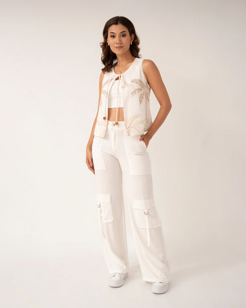 PANTALÓN LIVIANO CON BOLSILLOS TIPO CARGO REF 0420